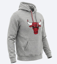 NBA Chicago Bulls Mens Hoodie Small Grey Zach LaVine #8 Fleece Lined Pullover