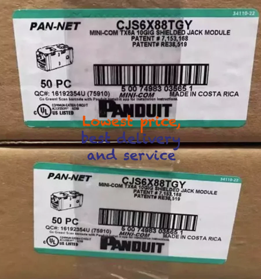 1PC New 50PCS/Box CJS6X88TGY Mini-Com TX6A 10GIG Shielded Jack Module AMK - Image 2 of 2