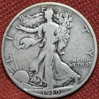 1919 D Walking Liberty Half Dollar 50C Silver Coin Nice F Coin