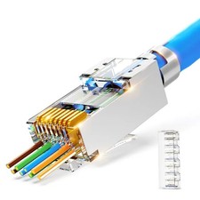 CAT6A Connector, RJ45 Connectors Pass Through CAT6A CAT7 Shielded Modular Plugs