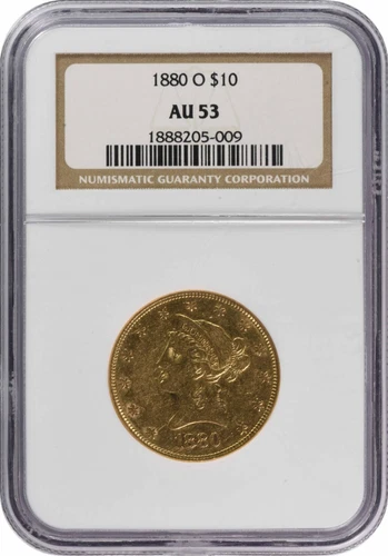 1880-O $10 Gold Liberty Head AU53 NGC