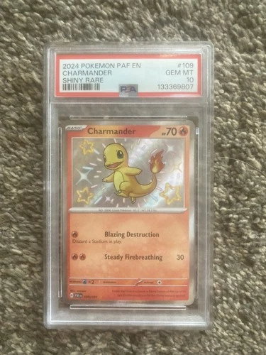 PSA 10 Charmander shiny rare 109/090 Pokémon S&V:Paldean Fates