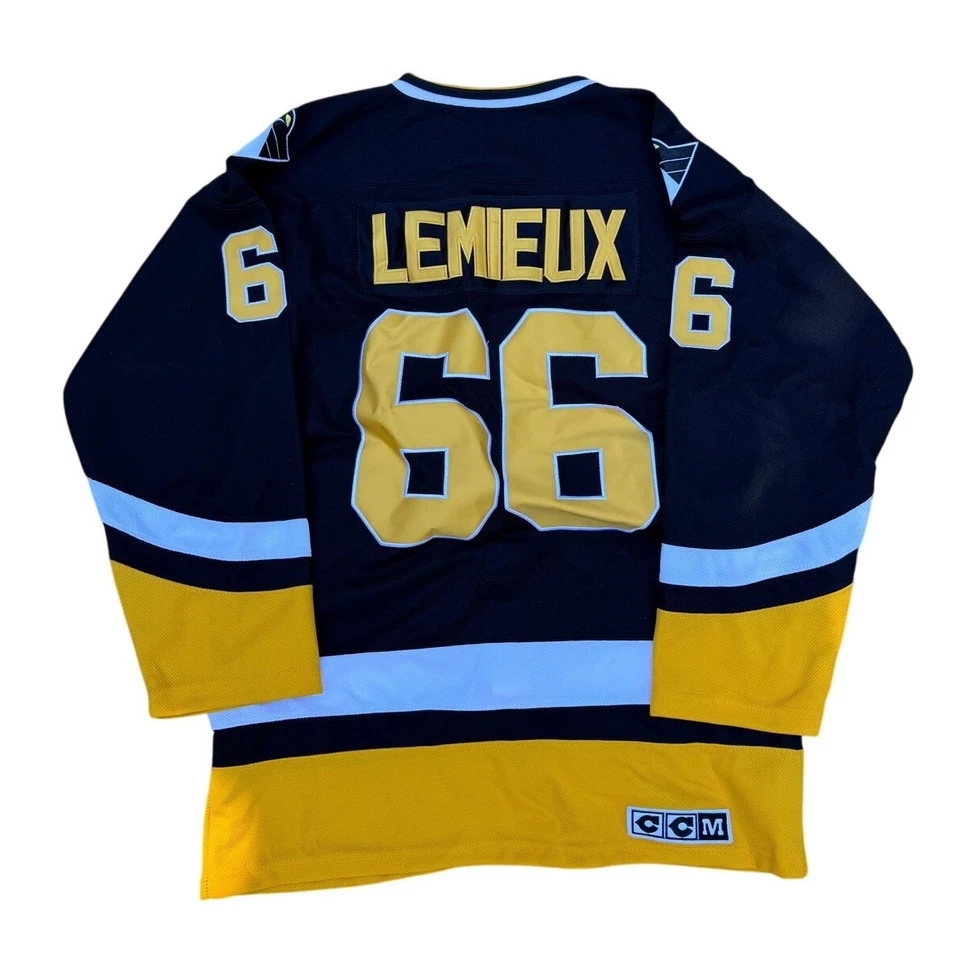 CCM Vintage Hockey Jersey Pittsburgh Penguins Mario Lemieux #66 Mens Size 48 - Image 2 of 4