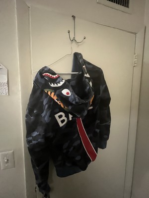 Used Blue Bape PSG Camo Full Zip Up Jacket Size M