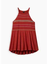 Torrid Super Soft Smocked High Neck Babydoll Top Orange 2 2X 18 20 #B05778