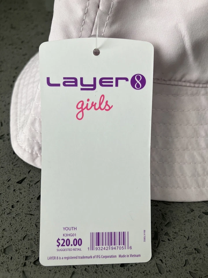 Девочек молодежи ведро шляпа крышка фиолетовый сирень слой 8 UPF 40 + 100% полиэстер новый с Ярлыками $20 - Изображение 3 из 4