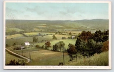 POSTCARD CHERRY VALLEY VIEW FROM TROLLY NEAR DELAWARE WATER GAP PENNSYLVANIA