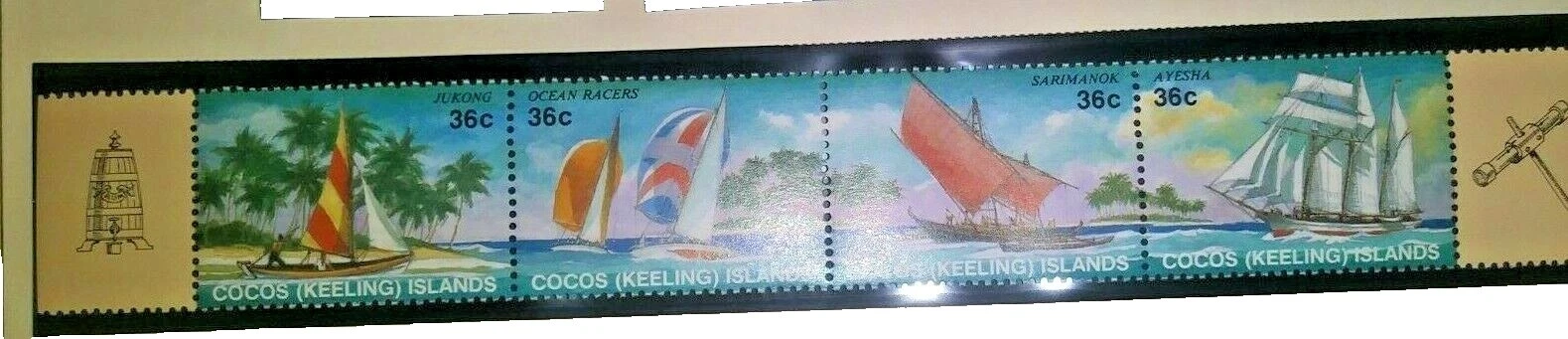 漫画科科斯岛人邮票