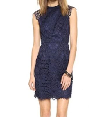 Shoshanna Mariah Navy Blue Lace Cap Sleeve Dress Size 0 | eBay