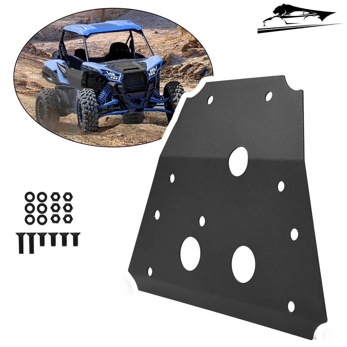 Rear Transmission Skid Plate Kit Bolt On For Kawasaki KRX 1000