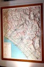 Vintage 3-D Raised Relief 1960s Topographical Map Of Italy - Carrara