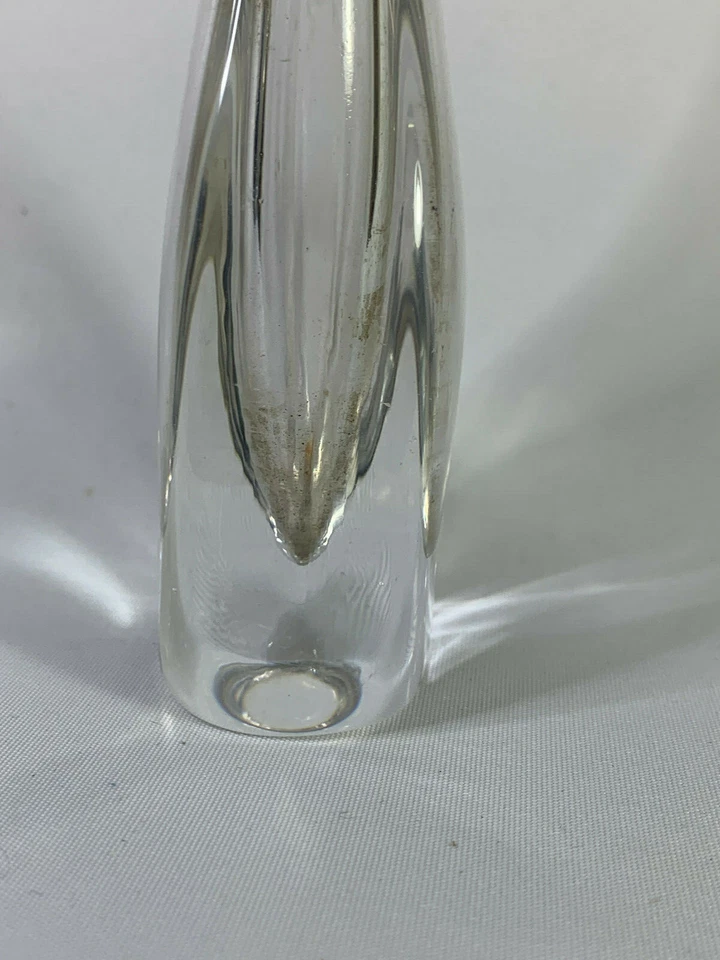 Art Glass Bud Vase Mid Century Hand Blown Clear - image 2 of 4