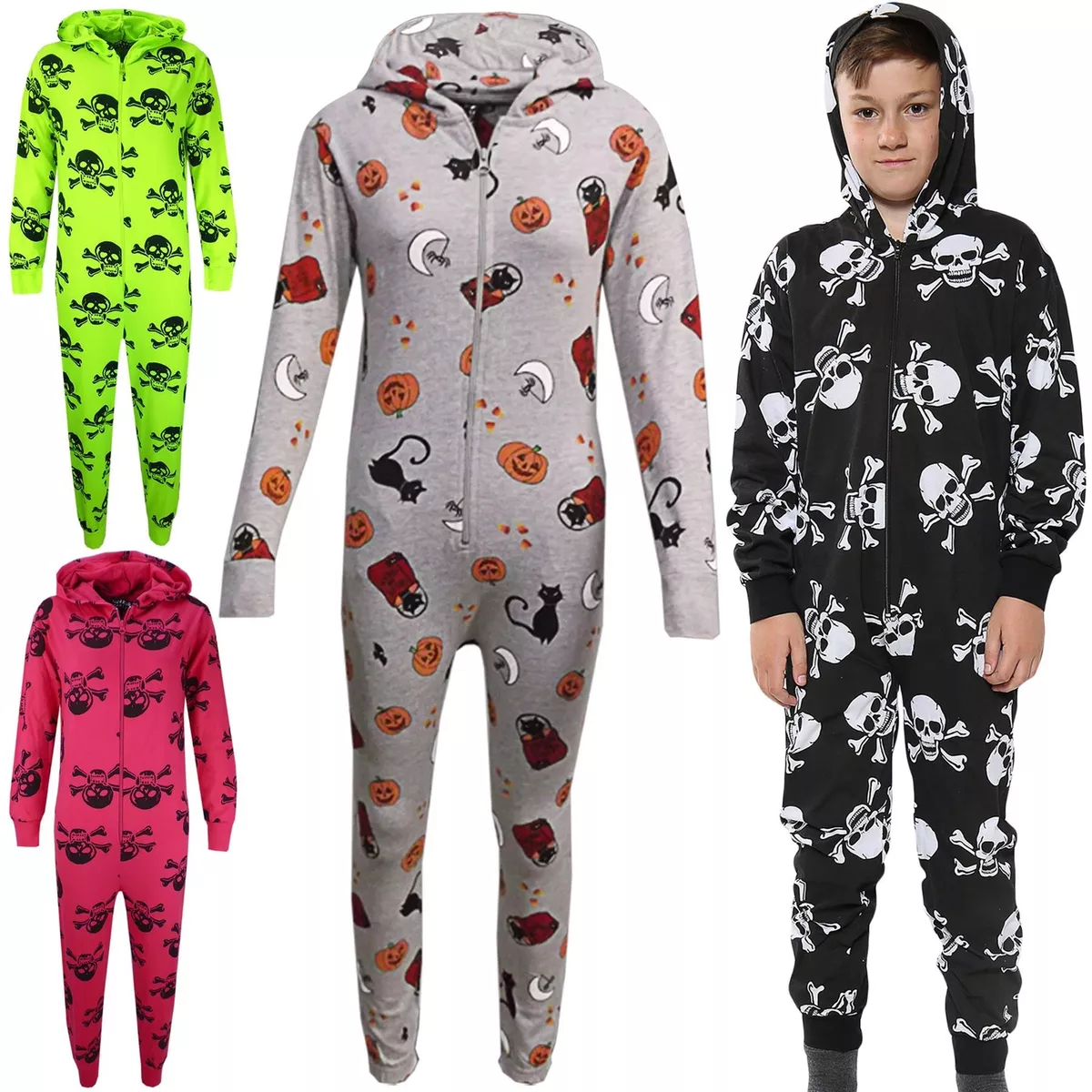 Pyjama imprimé A2Z Onesie One Piece Enfants Filles Garçons Halloween  combinaison