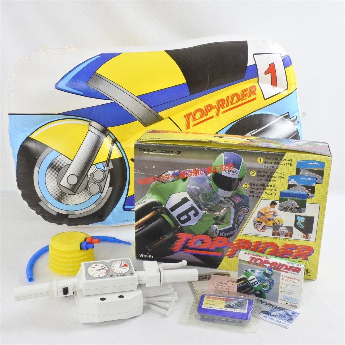 TOP RIDER + Motorbike Handle Controller VRE-R1 Boxed Famicom