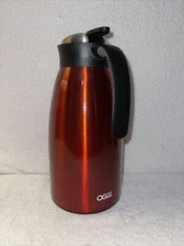 Oggi Thermal Vacuum Carafe Red Stainless Steel w/Press Button Top