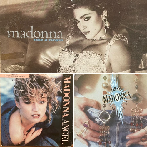 MADONNA MEXICAN PRESSING 3 RECORD LOT: Like A Virgin / Prayer / Angel MEXICO