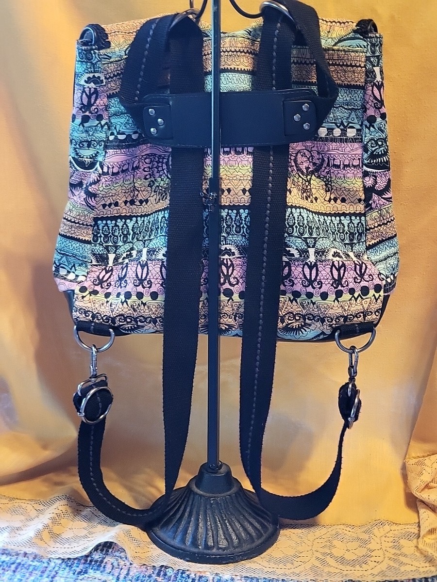 Sakroots Black Multi-Colored Tapestry Boho Backpack Sakroots Snap Backpack Bags & Handbags for Women for sale | eBay main image 3