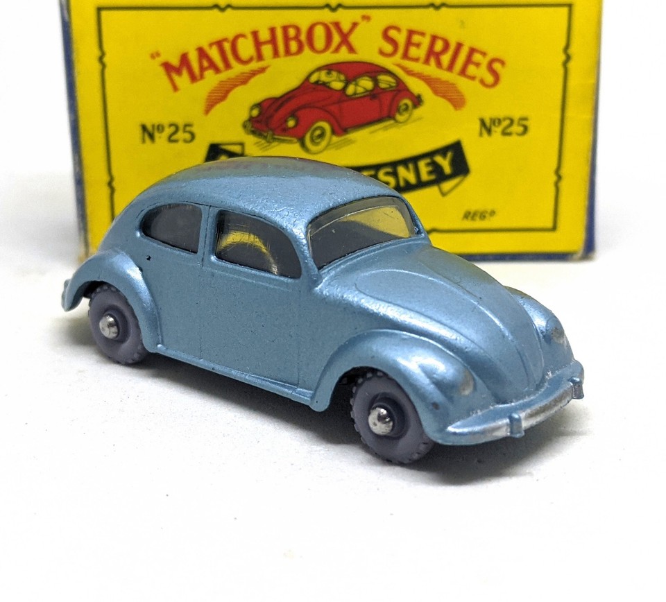 Matchbox Lesney Volkswagen Coccinelle 25B - Bleue, Fabrication Anglaise, 1958
