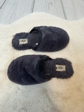 UGG Australia Womens Fluffette Mule Slipper Gray Wool Slip On Flat 9 EUR 40 EUC