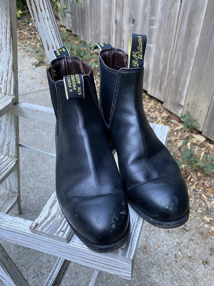 RM Williams black Chelsea boots, gently worn