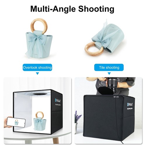 16" /10" PULUZ Portable LED Photo Light Box Tent Cube Studio Photography 40x40cm - Picture 6 of 17