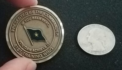 VINTAGE 1 Star General 81st Training Wing Commander Air Force US Challenge Coin
