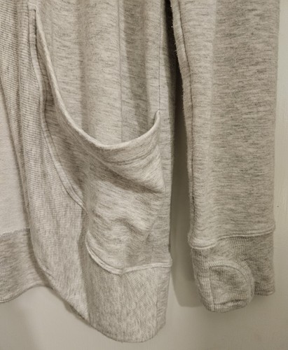 Athleta Girl Cardigan Gray XL\14 Open Front Wrap And Roll Cardigan Fleece Cozy - Picture 3 of 5