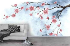 3D Tree Floral Wallpaper Wall Mural Removable Self-adhesive Sticker845