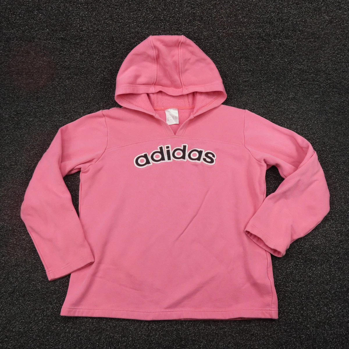 Adidas Hoodie Womens Large Pink Center Logo Long Sleeve Running