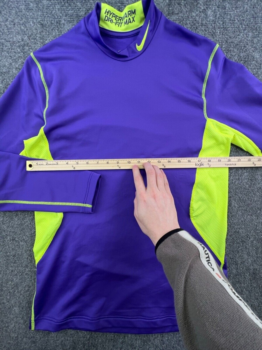 Nike Pro Combat Fitted Shirt Mens Size Large Long Sleeve Purple