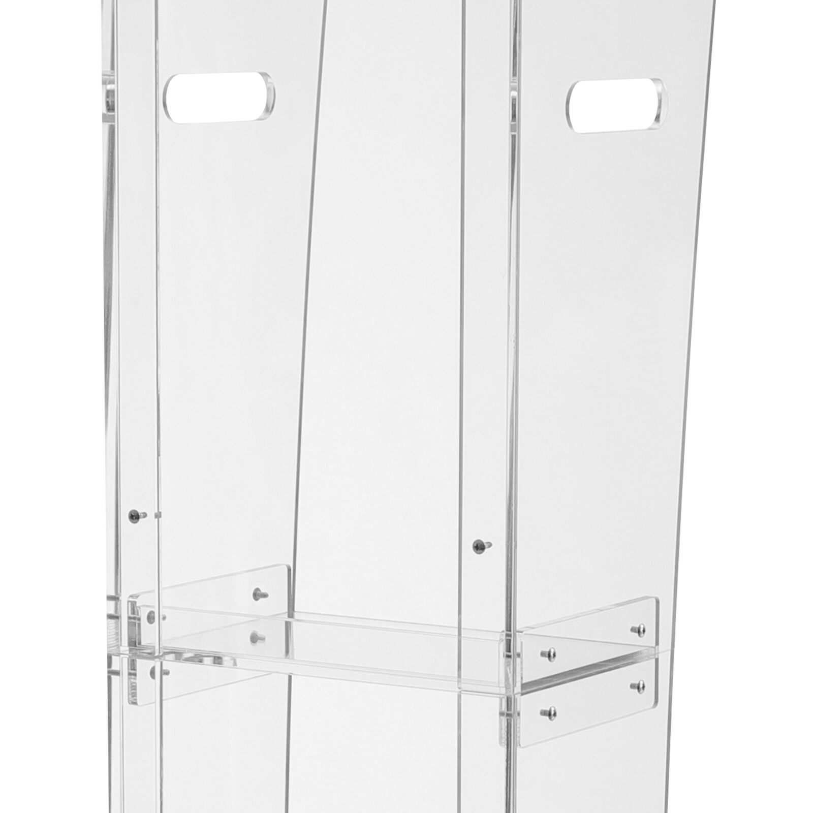 123cm Acrylic Podium Stand Portable Podium Stand Lectern Stand with 4 Wheels