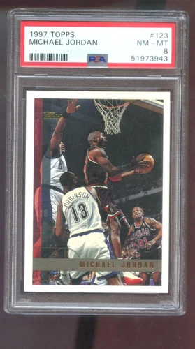1997-98 Topps #123 Michael Jordan PSA 8 Graded Basketball Card NBA 1998 Bulls