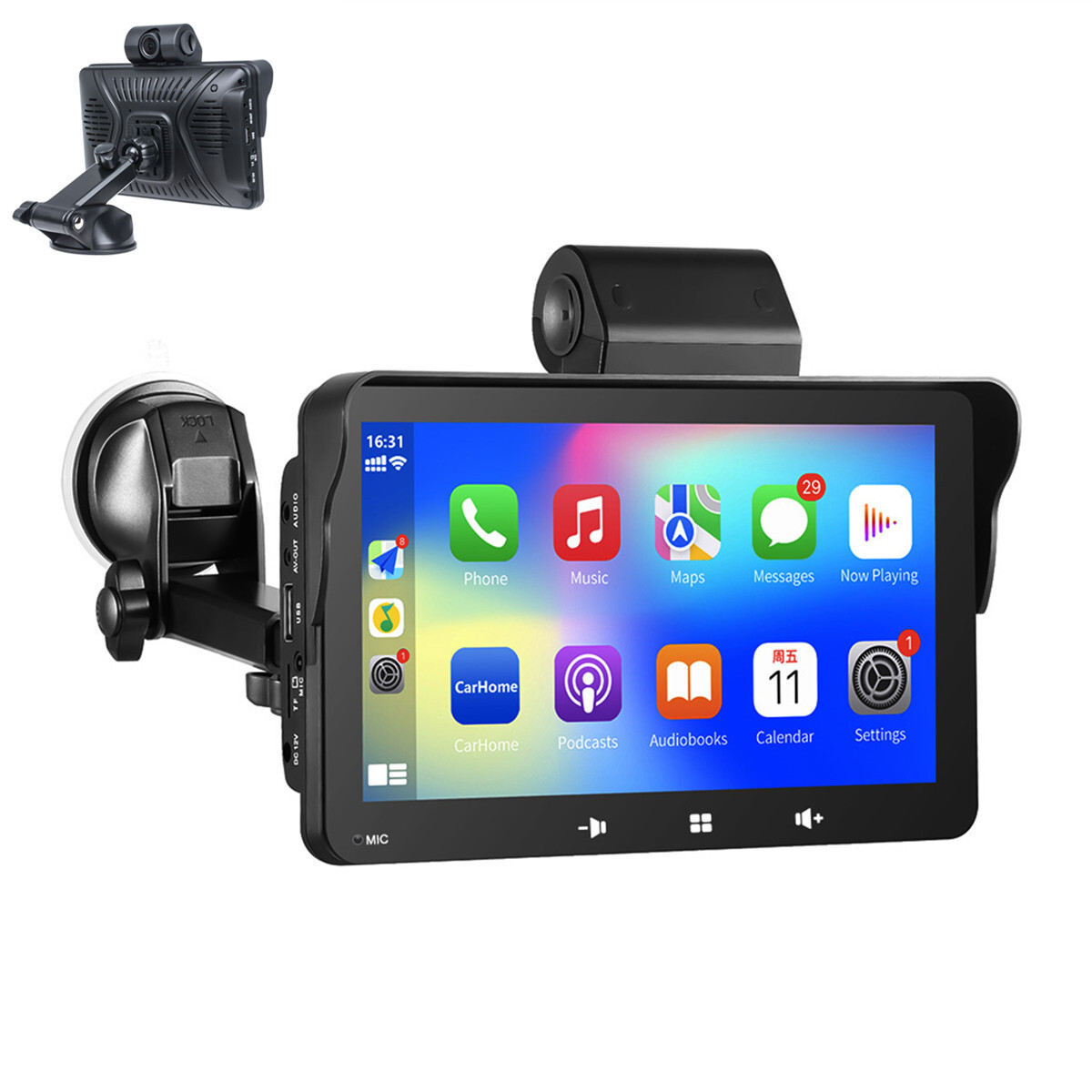 Lettore Multimediale Auto 7 Pollici Bluetooth per CarPlay Touch Screen Unità Principale Portatile - Miniatura 4