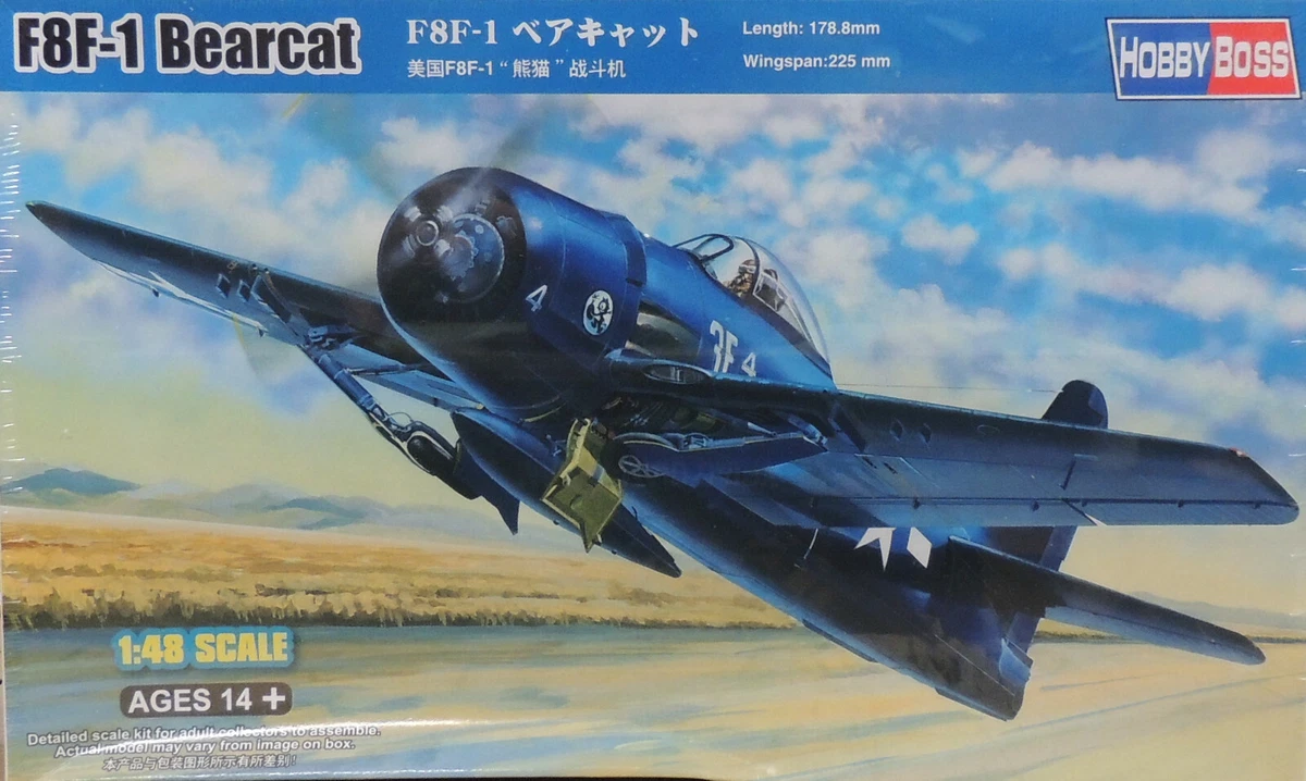 WWII & KOREA U.S. NAVY F8F-1 BEARCAT HOBBY BOSS 1:48 PLASTIC MODEL