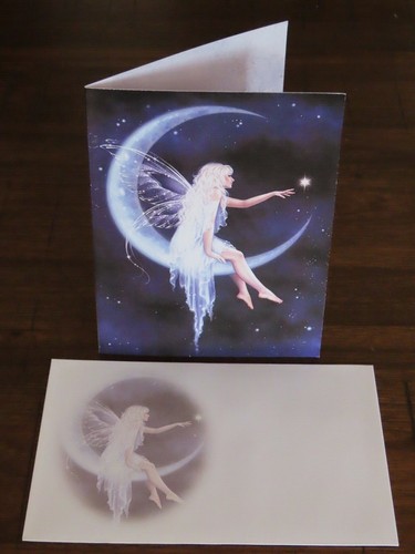 Tarjeta de felicitación sin árbol nacimiento de una estrella tarjetas ecológicas marco de regalo de hada luna - Imagen 5 de 12