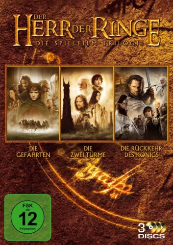 DER HERR DER RINGE 1-3, Die Spielfilm Trilogie (3 DVDs) NEU+OVP - Afbeelding 1 van 1