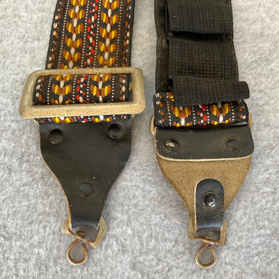 Correa para el hombro Prinz para cámara CUERO AÑOS 70 190-23 Taiwán 560 Hippie nativa colorida Foto 4 de 4