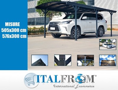 Shade Canopy Polycarbonate Smoky Carport Car Garage Aluminium Mt