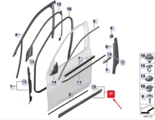 BMW X2 F39 FRONT RIGHT DOOR LOWER MOLDING 51778089922 8089922 NO DUTY TO 🇺🇸