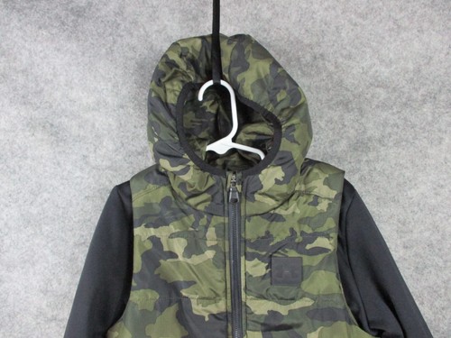 Under Armour Jacket Boy 6 Green Black Camo Puffer Hooded Coat Full Zip Youth Kid - Picture 8 of 14