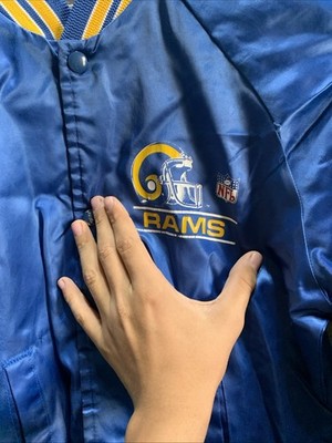 Vintage 80s Chalk Line Los Angeles Rams Satin Bomber NFL Made USA