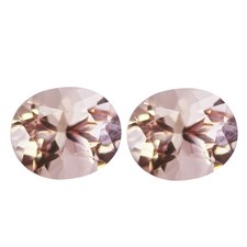 1.16Ct 2Pcs PairEye-catching Oval Cut 6 x 5 mm 100 Natural Pink Morganite
