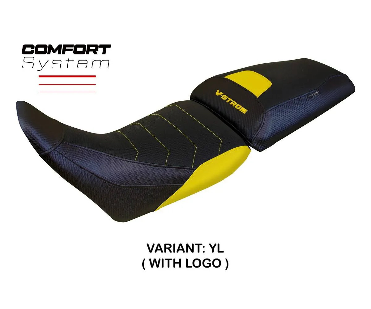 Seat cover Surat Comfort Yellow + logo Tpz comp SUZUKI V-STROM 1050 2020 2026