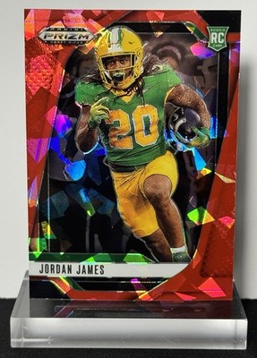 2025 Panini Prizm Draft Picks - Jordan James #98 Red Ice Prizm (RC) Ducks