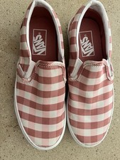 Brand New Vans Classic Slip-On Rosette Pink White Checkerboard Sneakers Women 7