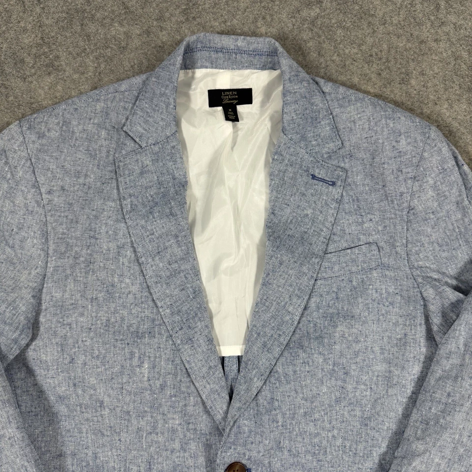 Костюм блейзер клубная комната отдельный на двух пуговицах мужской размер средний серый 100% лен - Изображение 3 из 4