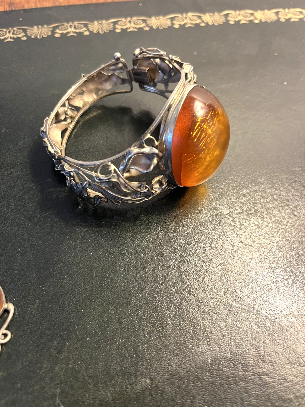 THREE SOLID SILVER VINTAGE BANGLES BRACELETS ONE … - image 3