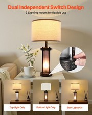 Table Lamps Set of 2, Dimmable Farmhouse Bedside Nightstand Lamps, Vintage Lamp