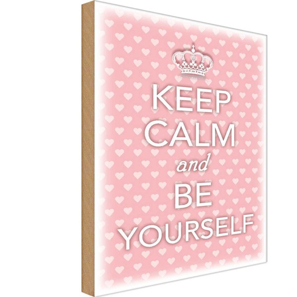 Holzschild 30X20 Cm Keep Calm And Be Yourself Deko Geschenk Holz Schild-image