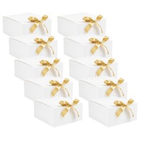 2X(10Er-Pack WeißE Geschenkboxen Mit Deckel, 20,3 X 20,3 X 10,2 Cm GroßE Tr4132